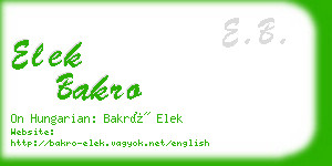 elek bakro business card