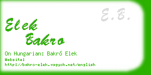 elek bakro business card
